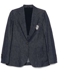 Brunello Cucinelli - Jassen ,Zwart ,Denim Denim Blazer Voor Stijlvolle Outfits - Lyst
