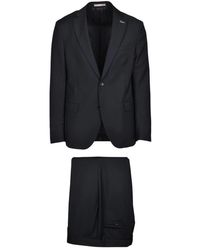 Paoloni - Kostuums ,Zwart ,Wol Single Breasted Suit - Lyst