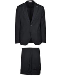 Paoloni - Kostuums ,Zwart ,Wol Single Breasted Suit - Lyst