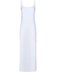 Fisico - Kleedjes ,Wit ,Elegante Witte Jurk Met Zijsplit - Lyst