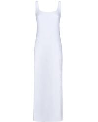 Fisico - Kleedjes ,Wit ,Elegante Witte Jurk Met Zijsplit - Lyst