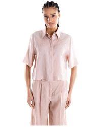 Marella - Overhemden ,Roze ,Linnen Embellished Linen Shirt - Lyst