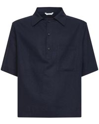 Hevò - Tops ,Blauw ,Linnen Montursi Polo Shirt - Lyst