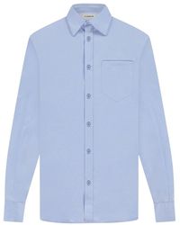 flâneur - Blaues Baumwoll-Popeline-Hemd - Lyst