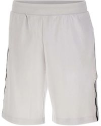 EA7 - Logo Series Katoenmix Interlock Bermuda Shorts - Lyst
