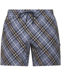 Burberry - Wave Check Nylon Zwemshorts - Lyst