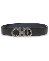 Ferragamo - Gancini Reversible Leren Riem - Lyst