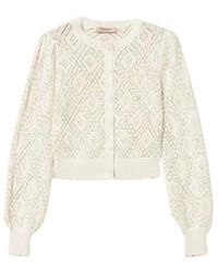 Twinset - Truien & Vesten ,Wit ,Katoen Pearl Cardigan - Lyst