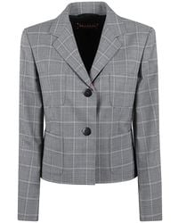 Max Mara - Jassen ,Grijs ,Wol Grijze Wollen Blazer Jas - Lyst