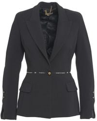 Elisabetta Franchi - Schwarzer Blazer Mit Goldknöpfen - Lyst