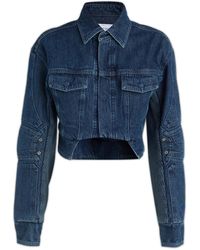 Off-White c/o Virgil Abloh - Chaqueta moto corta de mezclilla azul - Lyst