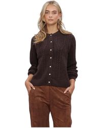 Object - Truien & Vesten ,Bruin ,Wol Objflora Gebreide Knopenvest - Lyst