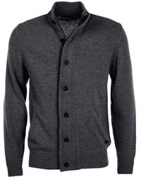 Barbour - Strickpullover Mit Reißverschluss Und Knöpfen Grau - Lyst