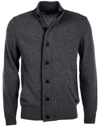 Barbour - Truien & Vesten ,Grijs ,Wol Trui Met Rits En Knopen Grijs - Lyst