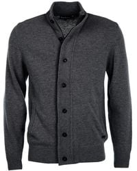 Barbour - Truien & Vesten ,Grijs ,Wol Trui Met Rits En Knopen Grijs - Lyst