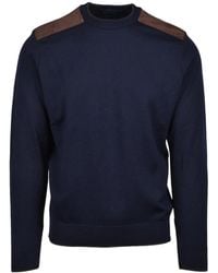 Paul & Shark - Militär Rundhals Wollpullover - Lyst