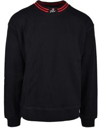DIESEL - Hoodies & Sweatvesten ,Zwart ,Katoen Zwart Katoenen Sweatshirt Met Ronde Hals - Lyst