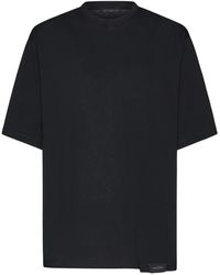 Low Brand - T-shirt nera in cotone con logo - Lyst