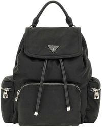 Guess - Tassen ,Zwart ,Leer Gemma Eco Mini Rugzak - Lyst