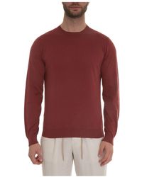 hindustrie - Truien & Vesten ,Rood ,Katoen Ultralight Slim Fit Katoenen Pullover - Lyst