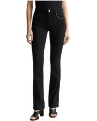 Liu Jo - Jeans ,Zwart ,Katoen Bootcut Jeans Met Strass-Steentjes - Lyst