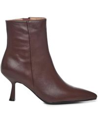 Bibi Lou - Leren Stiletto Laarzen Bordeaux Kleur - Lyst