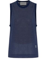 Ami Paris - Geribbelde Top - Lyst