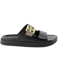 Givenchy - Schoenen ,Zwart ,Leer 4G Liquid Leather Sandalen - Lyst