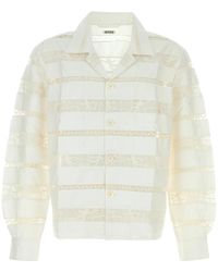 Bode - Overhemden ,Katoen Kant Tennis Shirt - Lyst