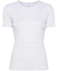 Filippa K - Tops ,Blauw ,Katoen Gestreept Katoenen T-Shirt - Lyst