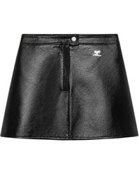 Courreges - Rokken ,Zwart ,Katoen Reedition Vinyl Mini Rok - Lyst