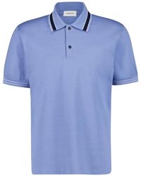 Ferragamo - Tops ,Blauw ,Katoen Piqué Polo Shirt Van Katoen - Lyst