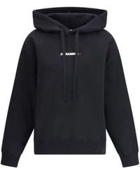 Jil Sander - Minimalistischer Hoodie Mit Signatur-Print - Lyst