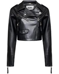 Silvian Heach - Kurze Bikerjacke Aus Leder - Lyst