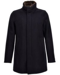 Herno - Blauwe Wollen Mix Jas Aw23 - Lyst