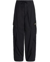 Dolce & Gabbana - Broeken ,Zwart ,Katoen Logo-Plaque Cargo Broek - Lyst