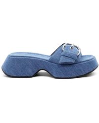 Vic Matié - Blau gewaschene denim mini yoko slipper - Lyst