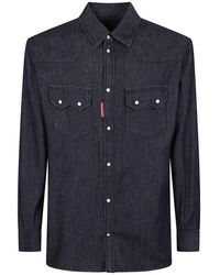 DSquared² - Logo Patch Denim Shirt - Lyst