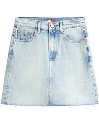 Tommy Hilfiger - Rokken ,Blauw ,Denim Ultra High Mom Denim Mini Rok - Lyst