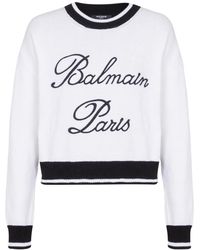 Balmain - Bestickter Logo Pullover - Lyst
