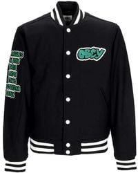 Obey - Jassen ,Zwart ,Wol Varsity Jack Zwart Gewatteerde Voering - Lyst