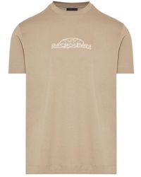 Emporio Armani - Baumwoll t-shirt mit 3d design - Lyst