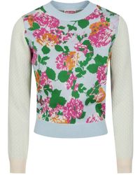 KENZO - Truien & Vesten ,Veelkleurig ,Katoen Gebloemde Trui Met Versieringen - Lyst