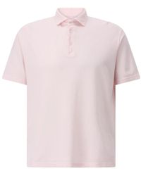 Fedeli - Tops ,Roze ,Katoen Katoenen Poloshirt Klassieke Stijl - Lyst