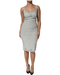 Dolce & Gabbana - Elegante Zijden Kant Slip Jurk - Lyst