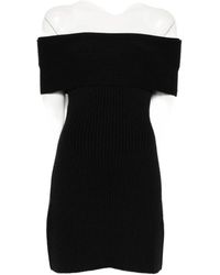Givenchy - Kleedjes ,Zwart ,Wol Off-The-Shoulder Mini Jurk - Lyst