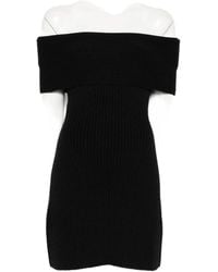 Givenchy - Kleedjes ,Zwart ,Wol Off-The-Shoulder Mini Jurk - Lyst
