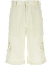 Bluemarble - Ivory satin bermuda shorts - Lyst
