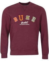 Barbour - Hoodies & Sweatvesten ,Rood ,Katoen Moto Sweatshirt Met Grafische Print - Lyst