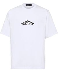 DSquared² - Tops ,Wit ,Katoen Icon New Generation Loose Fit T-Shirt - Lyst